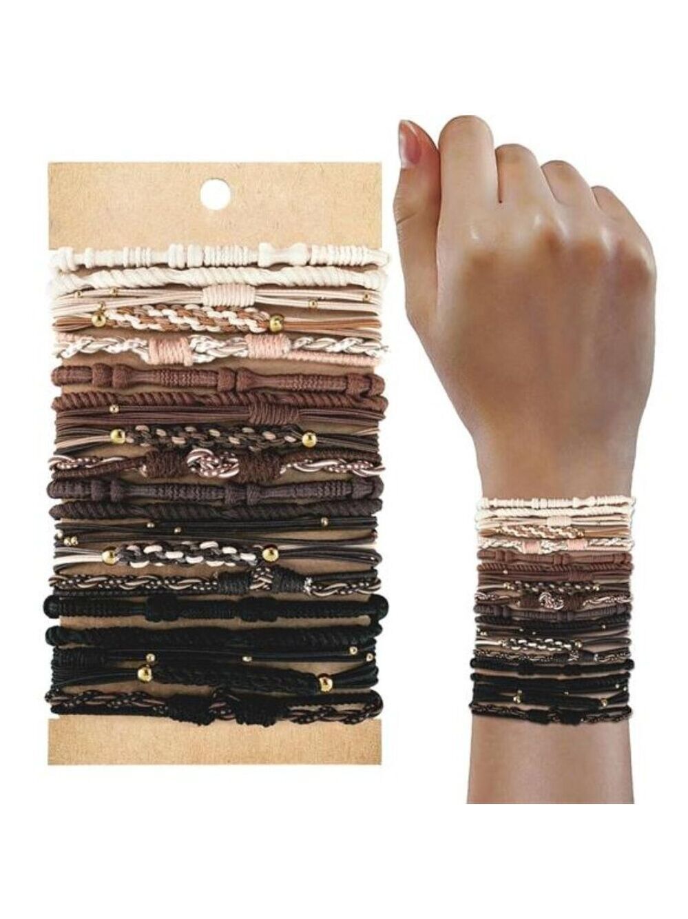 Boho hair ties set 20pcs ponytail holders no damage elastic hair bands for women